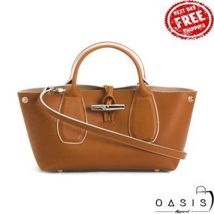 LONGCHAMP Calf Leather Roseau Luxe Collection Satchel/ Women's Bag